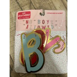 "No Boys Allowed" Banner 60" Long Party Supply Photo Prop